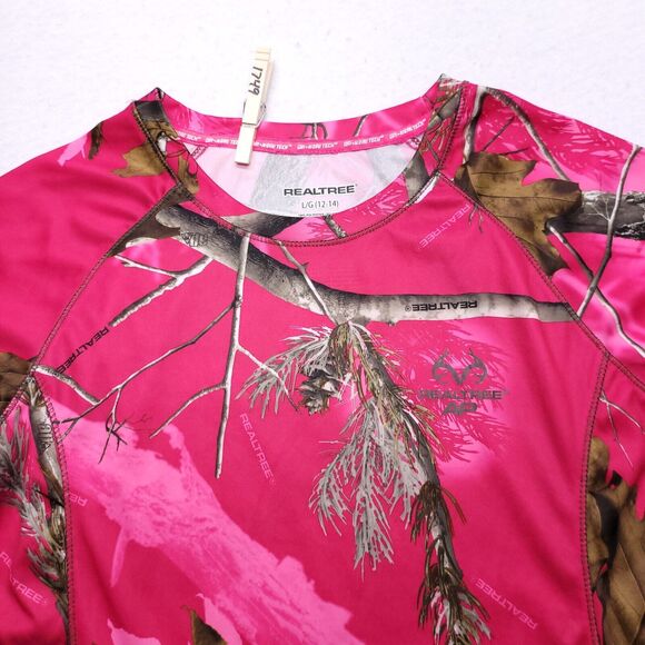 RealTree AP Athletic Active Short Sleeve T Shirt Womens Size Large L Pink - Picture 1 of 8